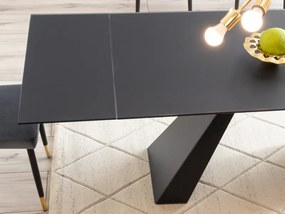 Salvadore bővíthető étkezőasztal matt fekete 120-180cm