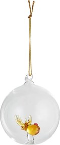 HANG ON  üveg karácsonyfadísz Ø 9cm ,szarvas