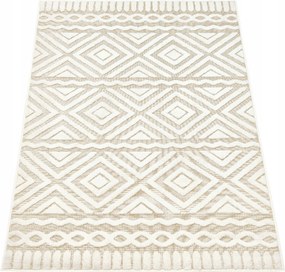 Szőnyeg 180x250 Boho Berber Hálószoba Nappali Bézs Krém Divatos Kétszintes