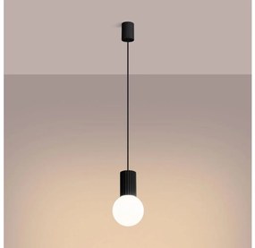 Sollux Sollux SL.1714 - Csillár zsinóron HALO 1xG9/8W/230V átm. 12 cm fekete SLX1427