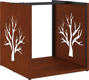 vidaXL tűzifa állvány 40x40x40 cm időjárásálló acélból