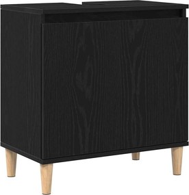 vidaXL Fürdőszobai mosdószekrény Fekete tölgy 58 x 33 x 60 cm Faanyag