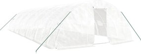 vidaXL fehér acélvázas melegház 60 m² 12 x 5 x 2,3m
