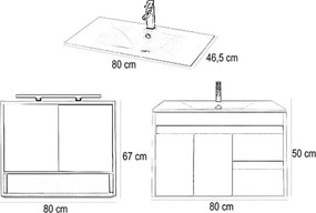 Luna 80 komplett fürdőszobabútor fehér
