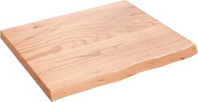 vidaXL világosbarna kezelt tömör fa fürdőszobai pult 60x50x(2-4) cm