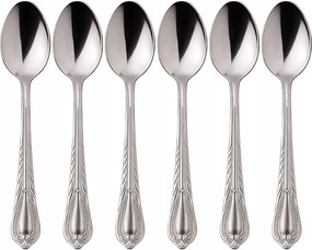 6DB-OS Étkezési Kanál Szett Rozsdamentes Acél Elegáns Polírozott