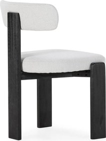 Fekete-világosszürke kárpitozott étkezőszék szett 2 db-os Nadia – MOME