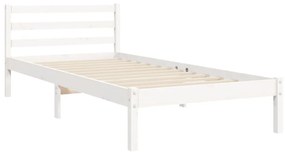fehér tömör fa ágykeret fejtámlával 90 x 200 cm