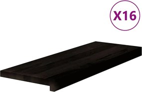 vidaXL lépcsőfokok 16 db sötétbarna 70x25x2 cm tömör fa tölgyfa