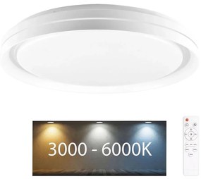 Polux LED Dimmelhető fürdőszobai mennyezeti lámpa ELIZA LED/48W/230V IP44 + távirányító SA2140