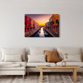 Kép - Naplemente, Burano sziget, Velence, Olaszország (90x60 cm)