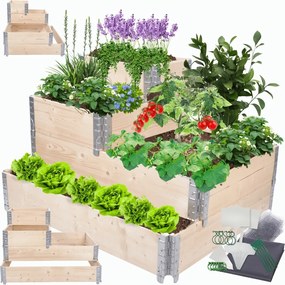 Magasított ágyás lépcsőzetes állítható láda nagy 60x120x100