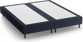 Sötétkék kárpitozott franciaágy ágytámla nélkül 140x200 cm Whale – Micadoni