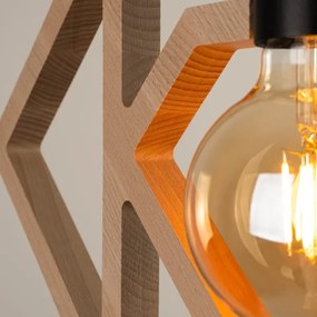 Sollux SL.1757 - Csillár zsinóron CARO 1xE27/15W/230V bükkfa