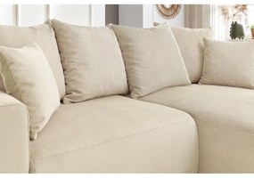 Krémszínű bársony sarokkanapé Enjoy – Bobochic Paris