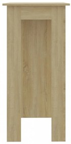 sonoma tölgy színű szerelt fa bárasztal polccal 102x50x103,5 cm