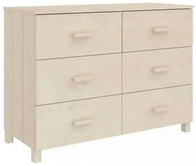 HAMAR mézbarna tömör fenyőfa tálalószekrény 113 x 40 x 80 cm