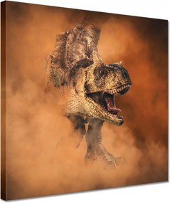 Vászonkép 30x30 Dinoszaurusz rex, füst háttér
