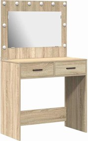 vidaXL Öltözködőasztal fiókkal Sonoma tölgy 78,5 x 41 x 135 cm Faanyag