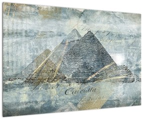 Kép - Piramisok kék szűrőben (90x60 cm)