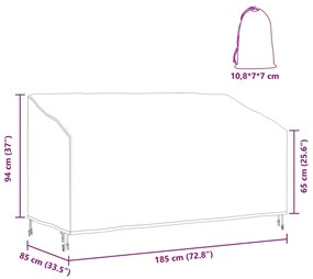 Kerti Pad Borító Fekete 185 x 85 x 65 / 94 cm 420D szövet