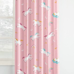 Goldea gyerek pamut függöny - vidám egyszarvúak 280x150 cm