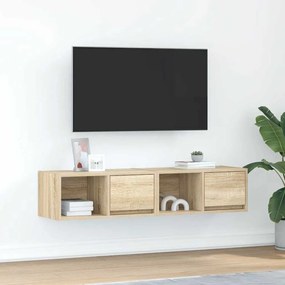 2 db sonoma tölgy színű szerelt fa TV-szekrény 60x31x25,5 cm