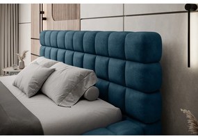Kék kárpitozott ágyneműtartós franciaágy ágyráccsal 180x200 cm Dizzle – ELTAP