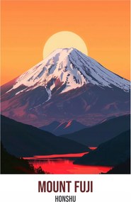 Poszter 75x100cm Mount Fuji, Honshu