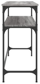 szürke sonoma színű szerelt fa konzolasztal 100x35,5x75 cm