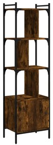 füstös tölgy szerelt fa könyvespolc ajtóval 44,5x30x154,5 cm