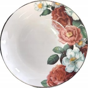 Smukee Porcelán desszertes tányér 19 cm Elegáns virágokkal