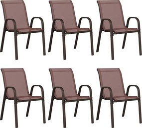 vidaXL 6 db barna textilén rakásolható kerti szék