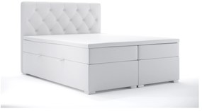 Franciaágy Boxspring 160 cm Ronda (fehér öko-bőr) (tárolóhellyel). Akció -17%. 1044320