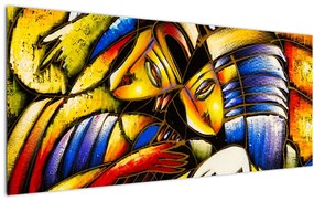 Kép - olajfestmény, szerelmesek (120x50 cm)