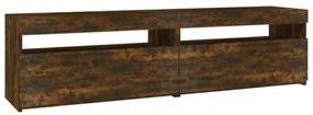 2 db füstös tölgy színű TV-szekrény LED-ekkel 75 x 35 x 40 cm