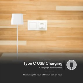 LED Napelemes mágneses asztali lámpa LED/5W/5V 3000-6000K 3600 mAh IP65 fehér