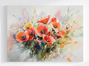 Poszter Természet Dekoráció Mezei Virágok Pipacs Csokor 80x60