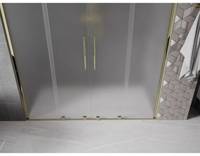 Mexen Velar Duo, tolózuhanyajtó 200 cm-es nyitáshoz, 8 mm-es mattüveg, aranyfényes, 871-200-000-32-50