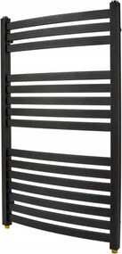 Fürdőszobai létraradiátor fekete 85x53 cm modern elegáns