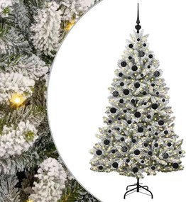 vidaXL Mű karácsonyfa 300 LED-del Zöld és Fehér 180 cm PVC és fém