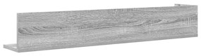 2 db szürke sonoma színű szerelt fa fali polc 100x16,5x16,5 cm