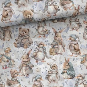 Függöny anyag Nyuszik és barátai