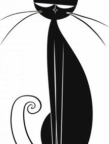 Poszter 30x30cm Fekete Macska