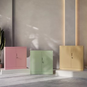 Alacsony fém irattartó szekrény BEATA, 900 x 930 x 400 mm, Fresh Style: bézs