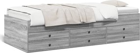 vidaXL szürke sonoma kanapéágy fiókkal matrac nélkül 90x190 cm