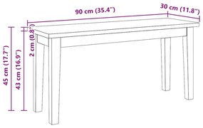 tömörfa gumiból pad 90 cm