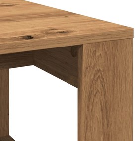 kézműves tölgy színű szerelt fa dohányzóasztal 102 x 50 x 35 cm