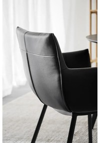 Fekete kárpitozott étkezőfotel szett 2 db-os Hinckley – Rowico