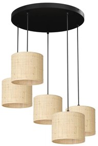 Csillár zsinóron RATTAN 5xE27/60W/230V rattan